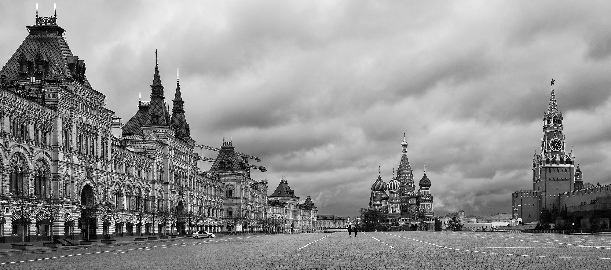 Опустевшая Красная площадь.